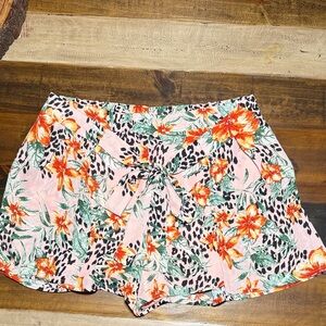 Naked Zebra Floral Print Wrap Shorts